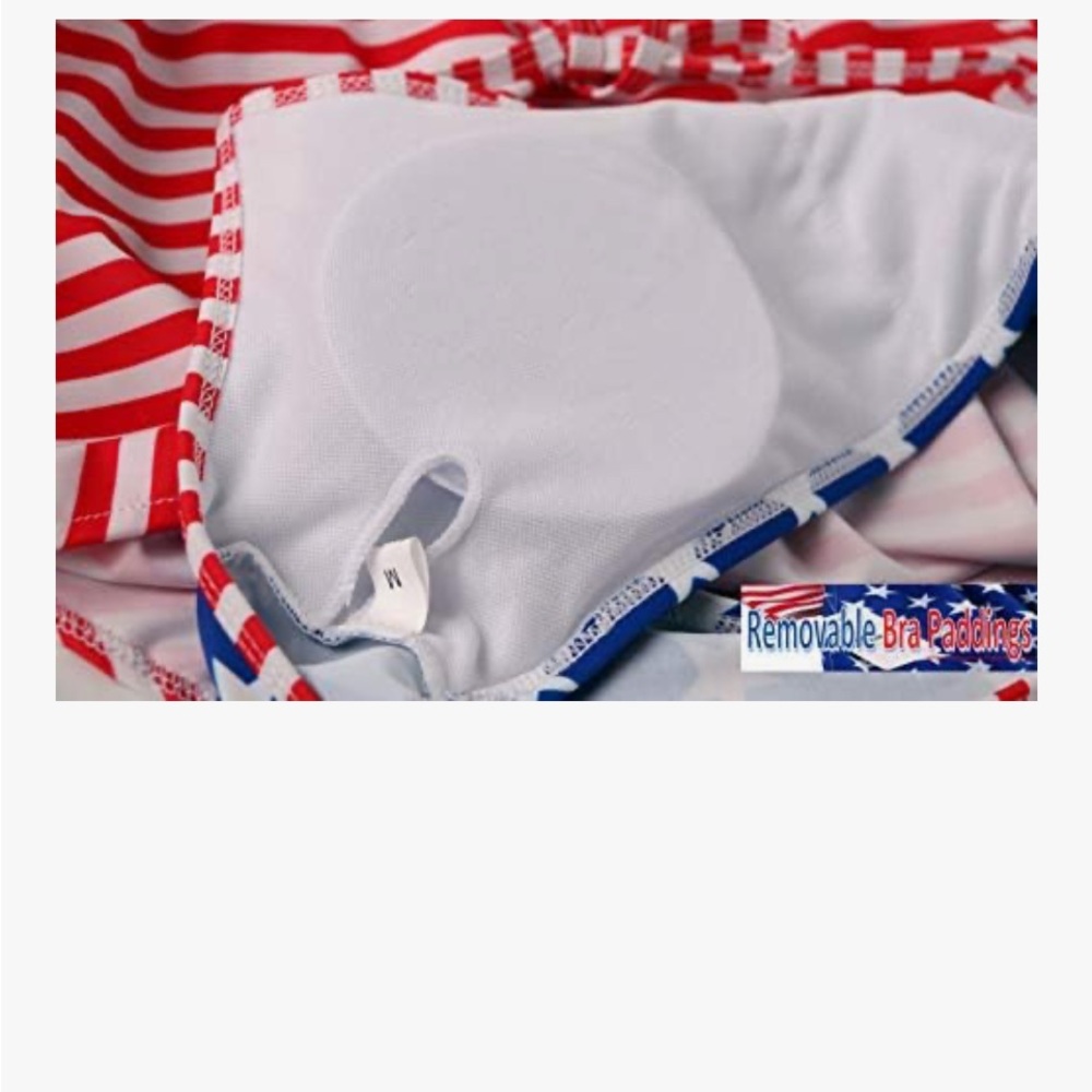 🚘Red and Blue Star-Striped Swimsuit NWOT 2 piece swim suits American flag design - Picture 12 of 13
